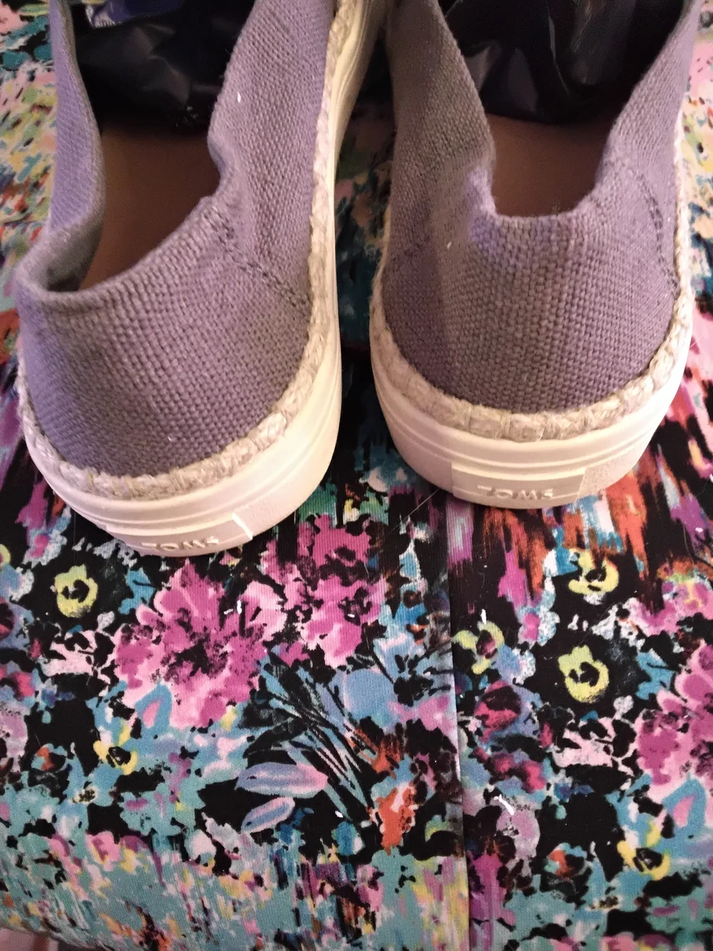 Toms Lavender Canvas Slip-On Espadrilles